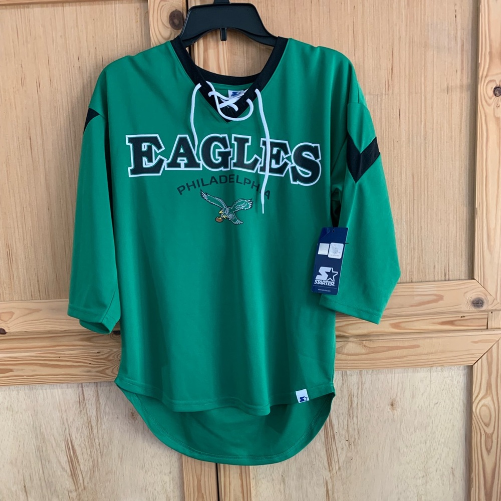 New W/tags Starter Green Jersey with Black and White Accents Sz S